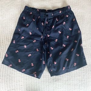 Faded Glory navy American flag print men’s swim trunks size Large